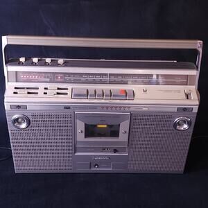Panasonic Vintage Boombox RX-5300 AM FM Cassette Tape Retro Silver w/ TPS WORKS